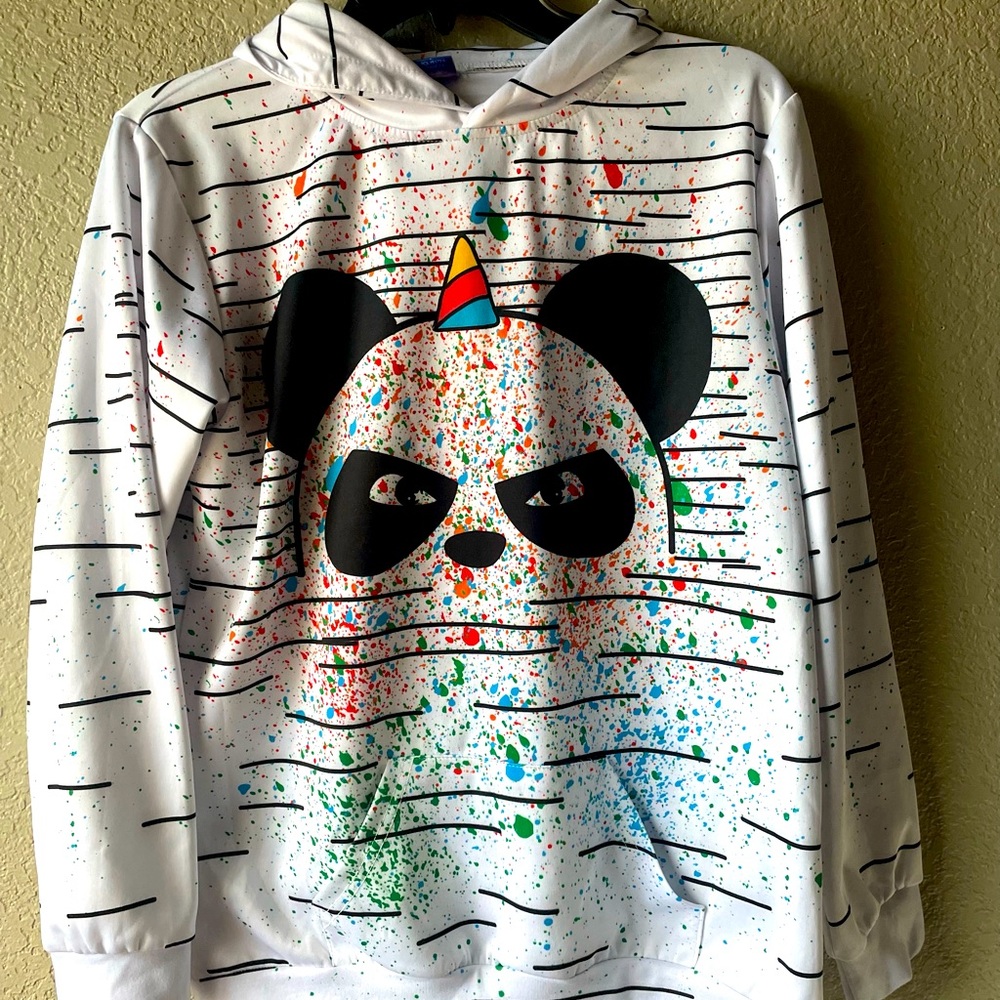 Angry Unicorn Panda Hoodie - Brand New